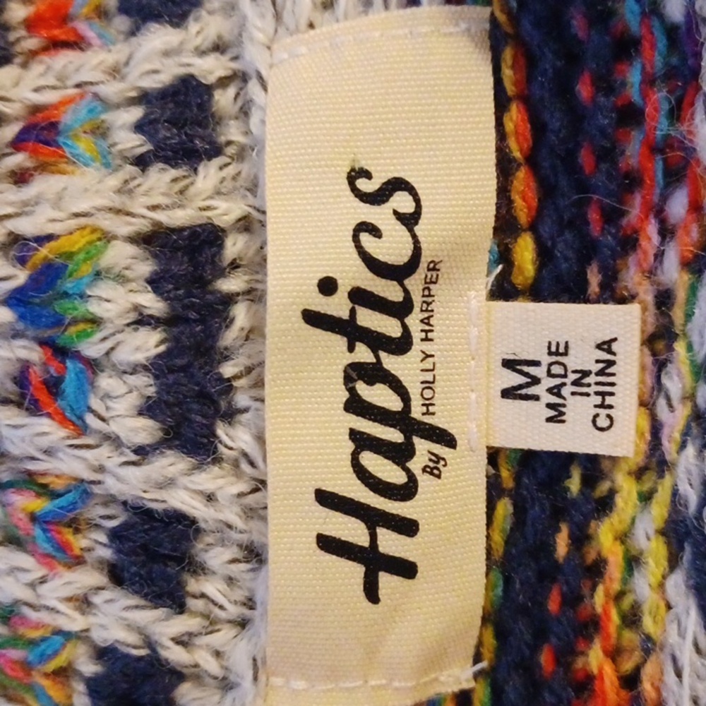 Haptics by Holly Harper Boho Multi-colored Knitted Cardigan. M - Picture 12 of 14
